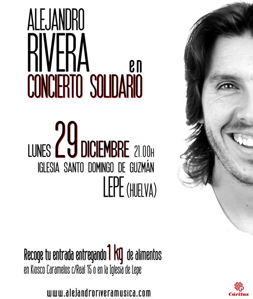 Cartel del concierto solidario de Alejandro Rivera